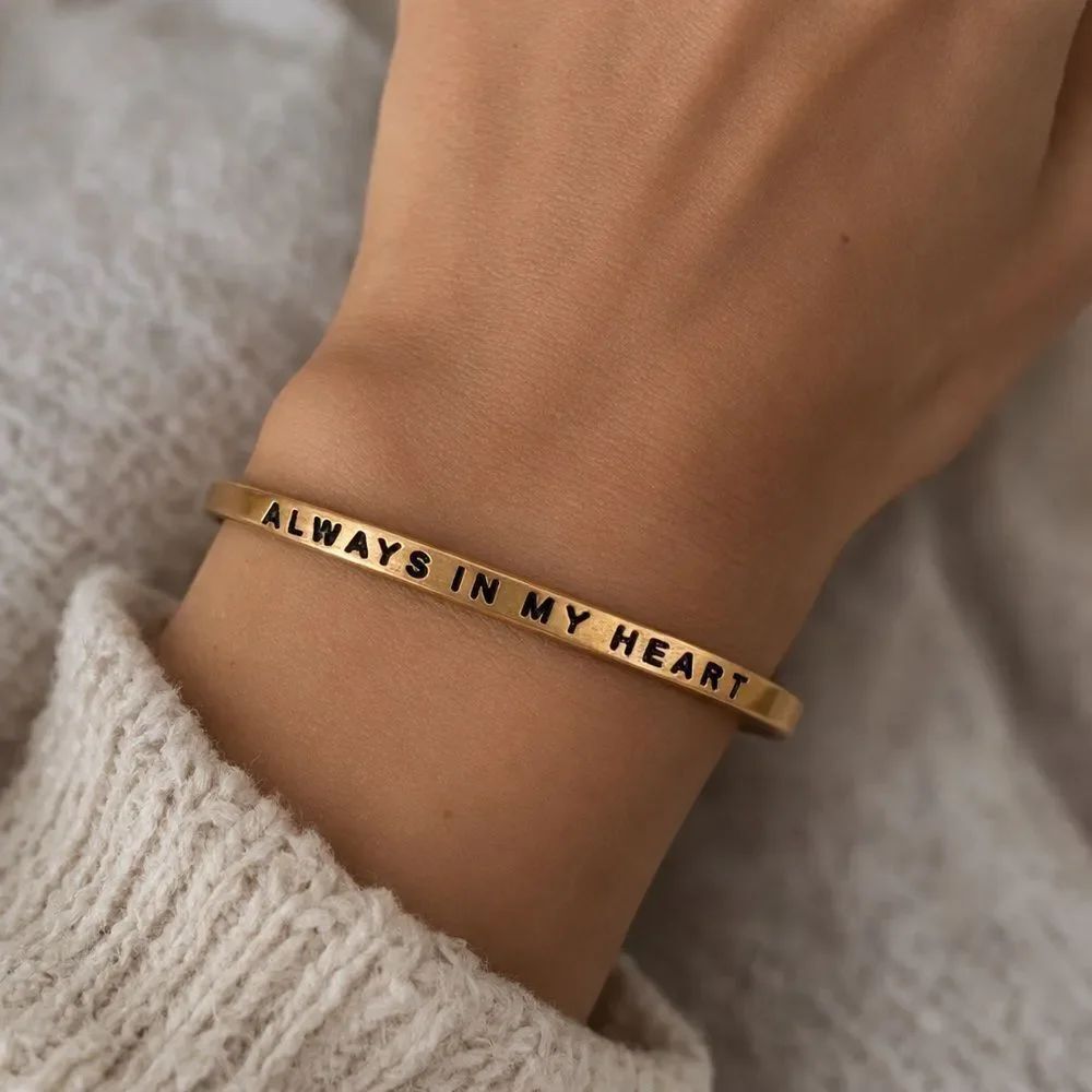 Mantraband 18K Gold Dipped “Always In My Heart” Cuff Bracelet - As New